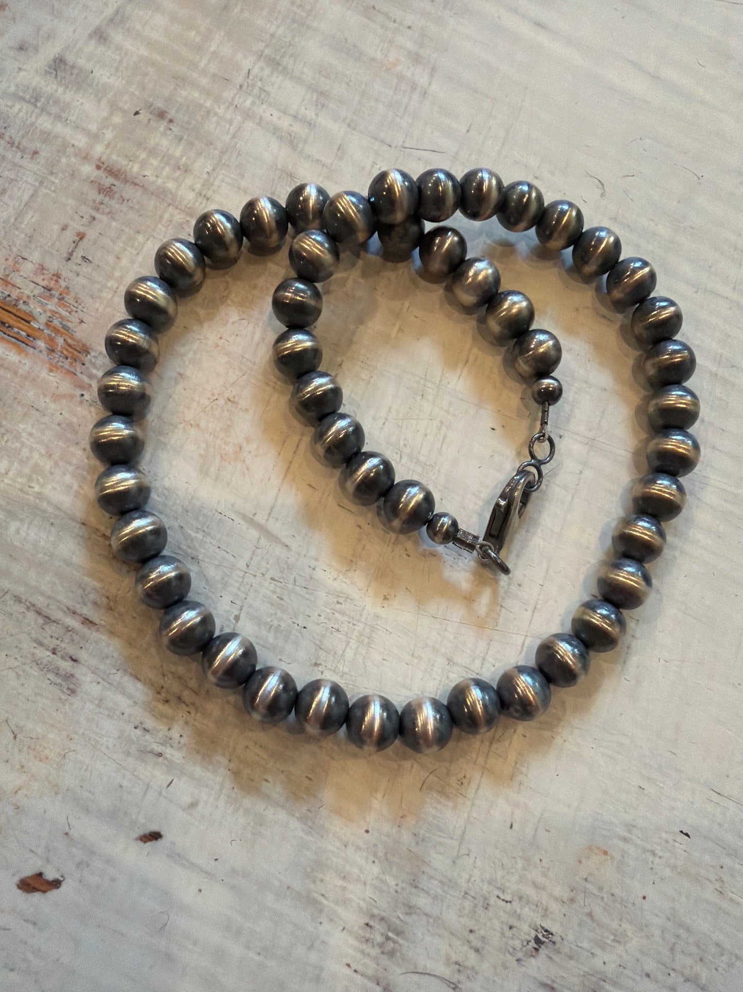Gabbie-8mm 16.5 machine made necklace