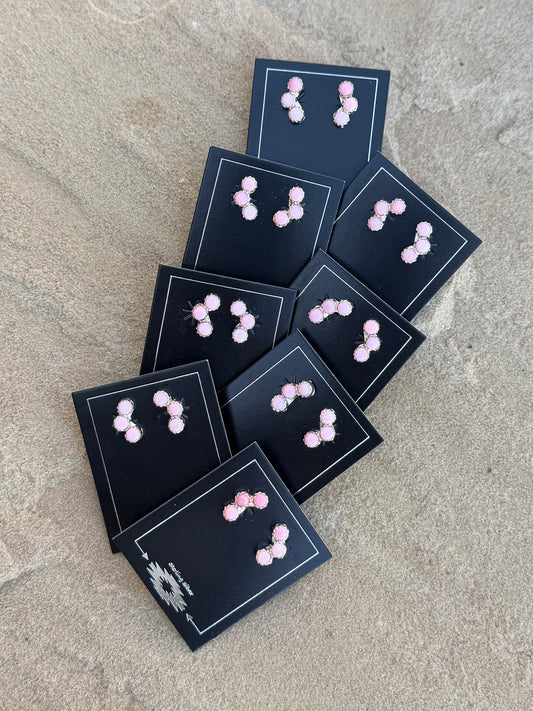 Pink conch crawler earring