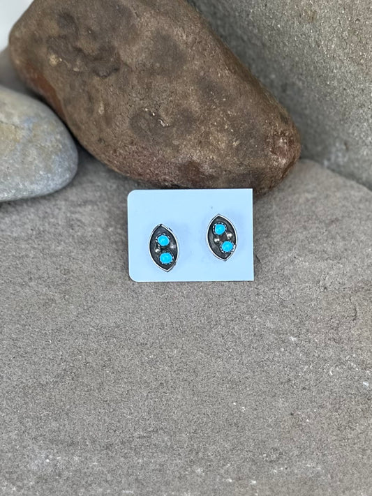 Two stone Turquoise stud