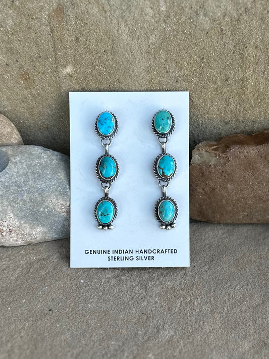 Frida Martinez, three stone dangle earrings (c)