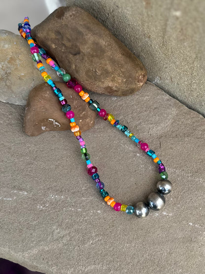 Carnival bead necklace
