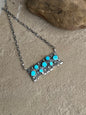 Multi stone bar necklace