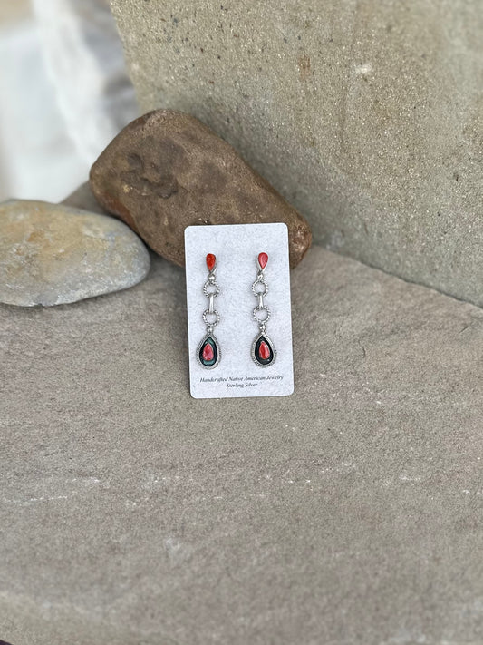 Coral stud dangle