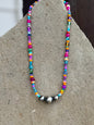 Multi bead necklace 16 3/4 long no