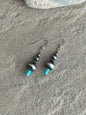 Sterling bead and Turquoise earring