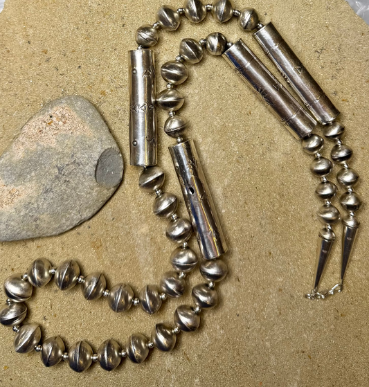 Handmade Beaded Necklace w Earrings Set