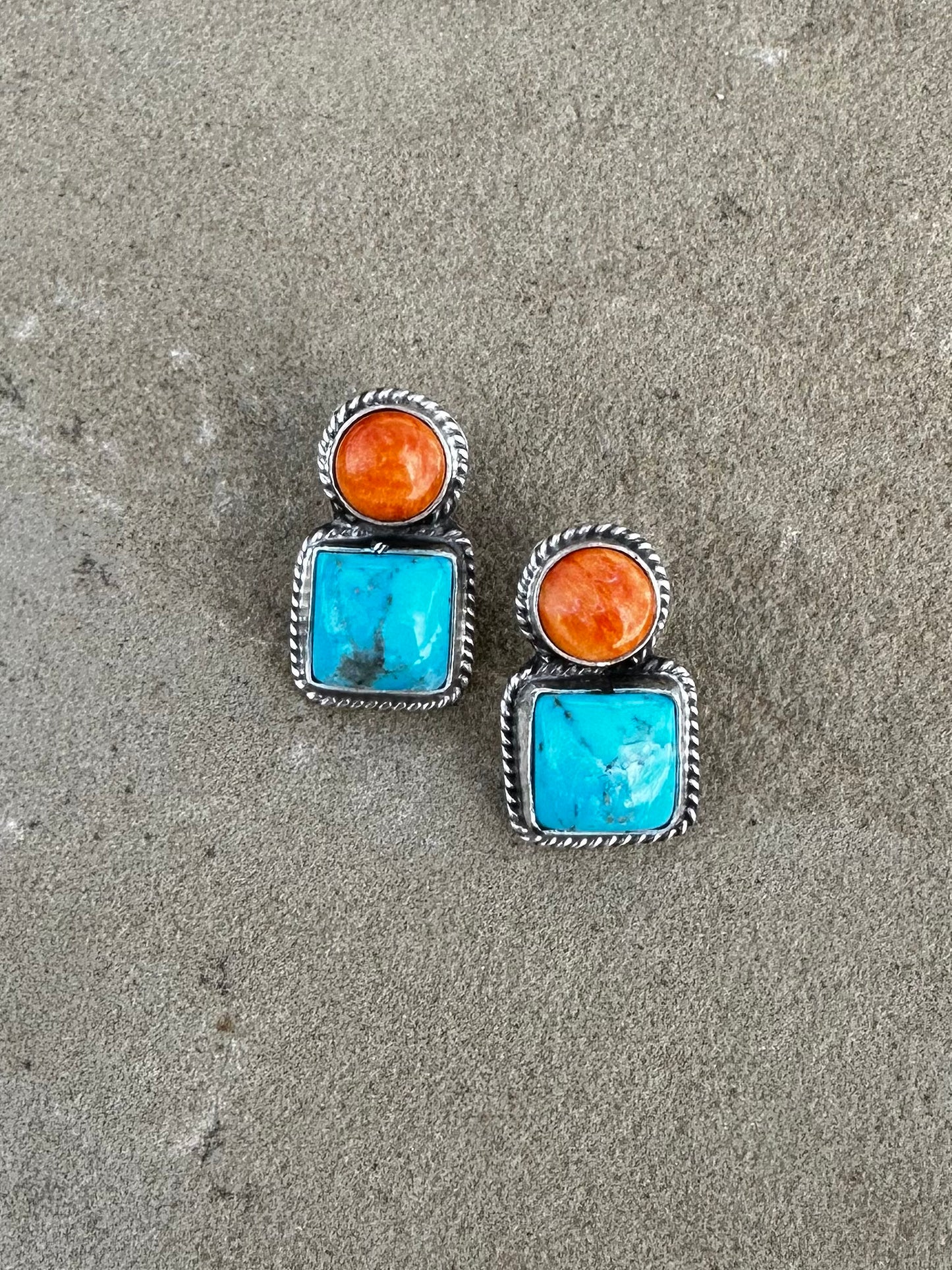 Spiny and Turquoise studs