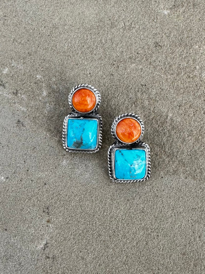 Spiny and Turquoise studs