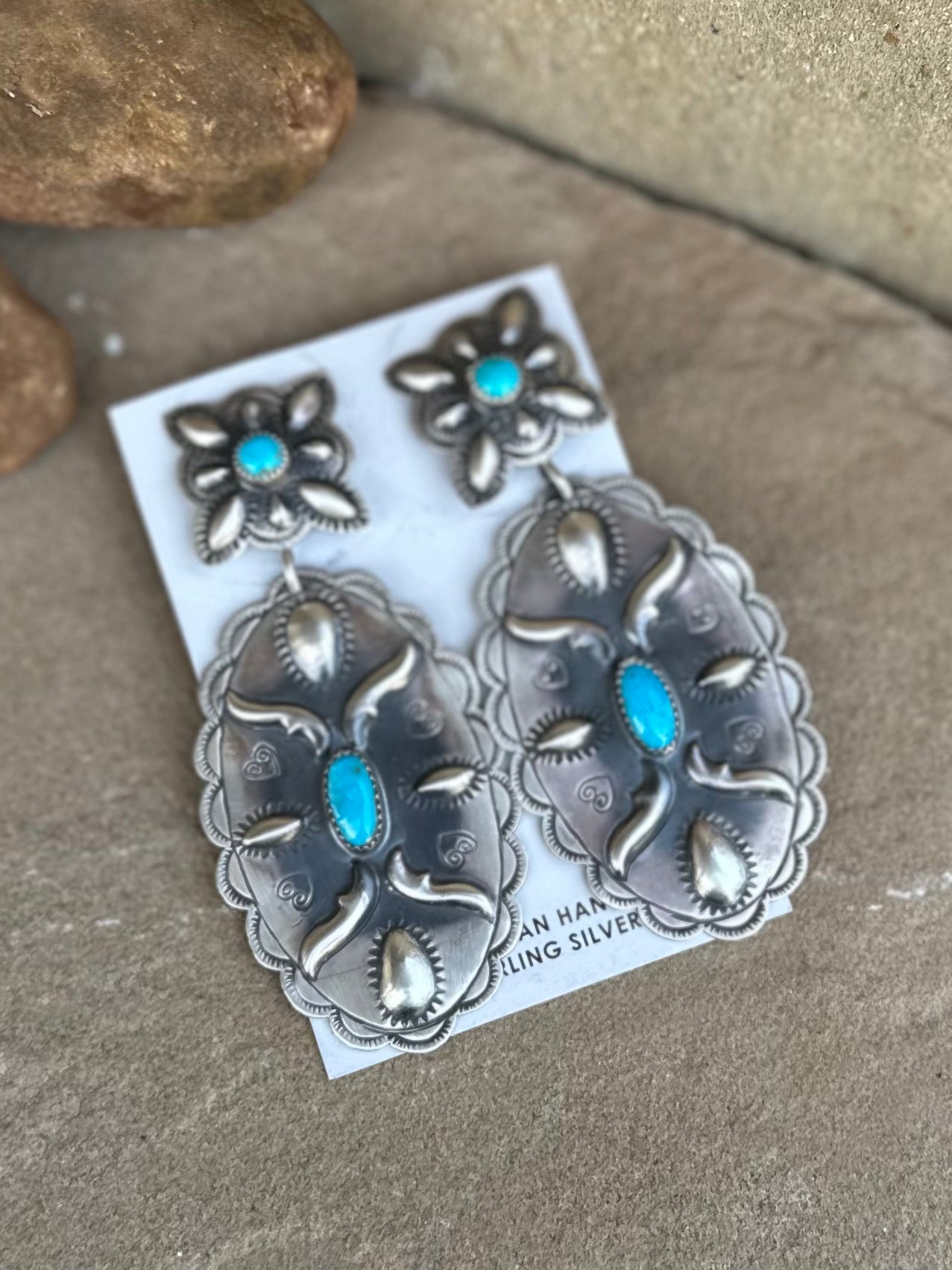 Glenn Livingston Silver and Turquoise dangles