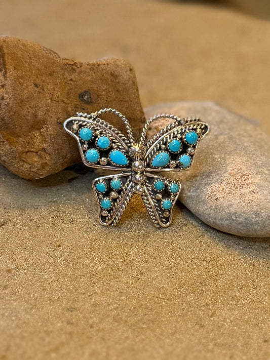Adjustable butterfly ring