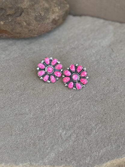 Hot pink opal cluster