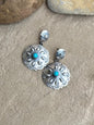 Turquoise Concho style earrings