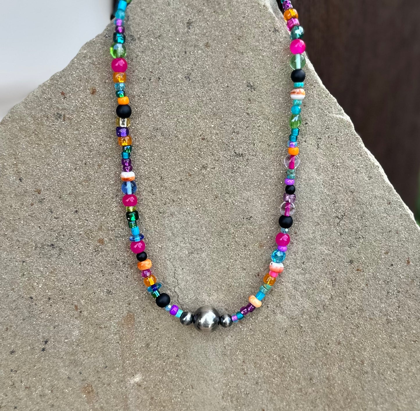 Multi color  necklace 16 3/8
