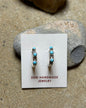 Sterling Hoops w Turquoise