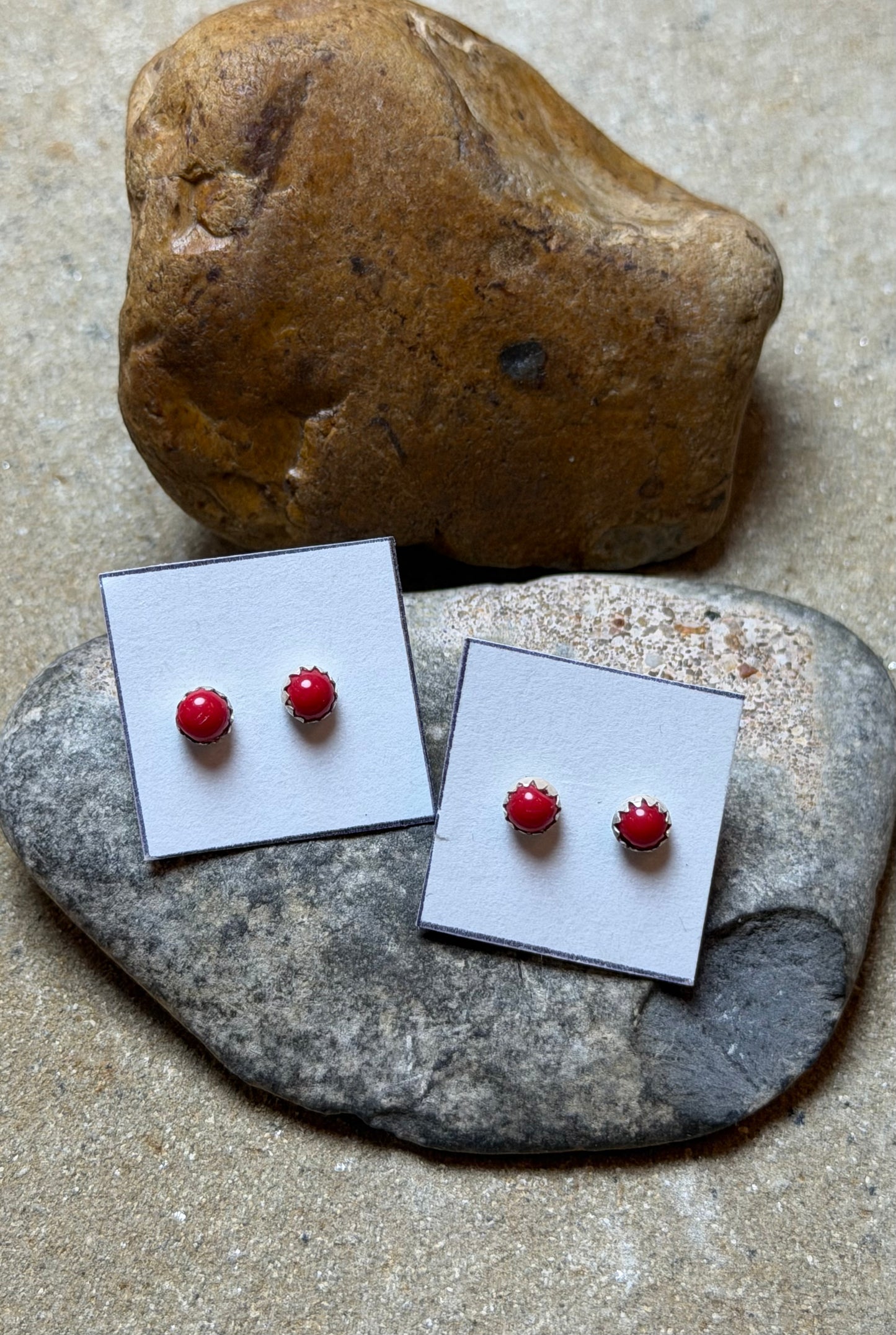 Cecy, Catrina, Sophia, - Red Mini Stud Earrings