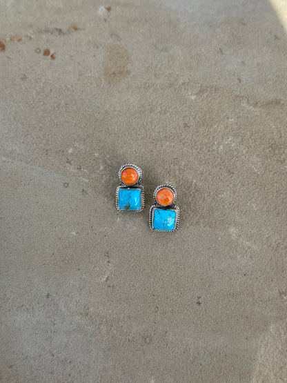Spiny and Turquoise studs