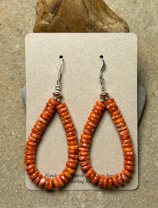 Elizabeth - Orange Spiny Hoop Earrings