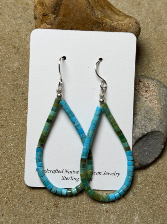 Elizabeth - Turquoise Hoop Earrings
