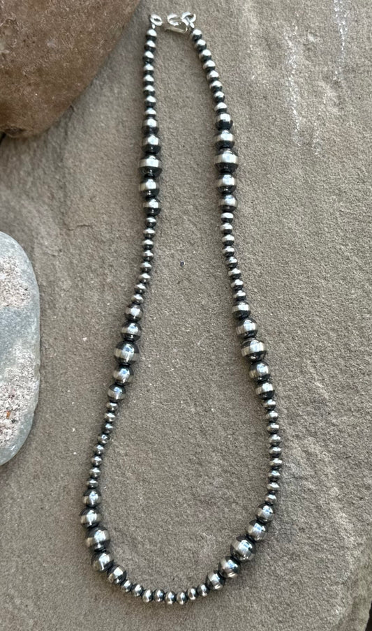 Sterling 16 inch beaded necklace