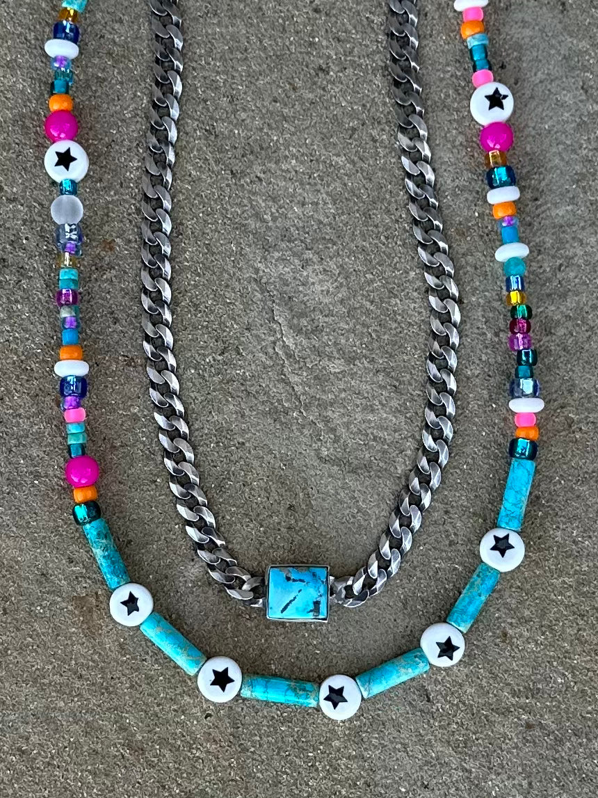 Wild beaded necklace (star)