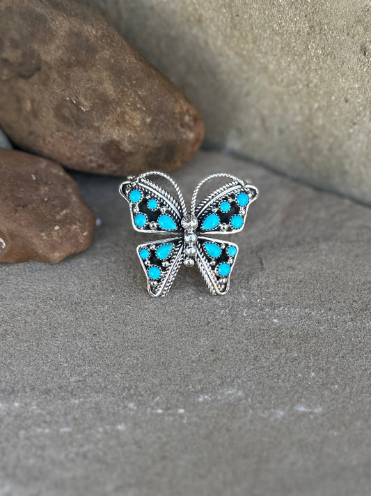 Adjustable butterfly ring