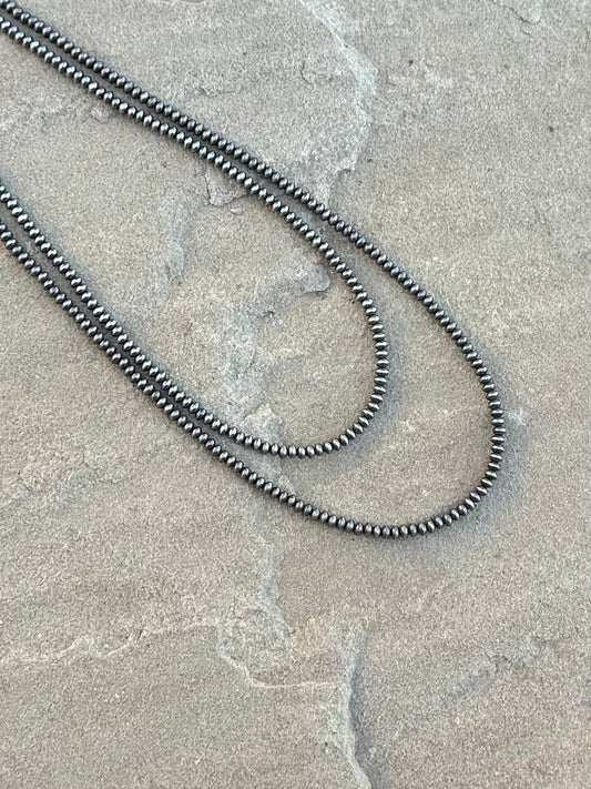 3 mm 20” sterling Rondell necklace