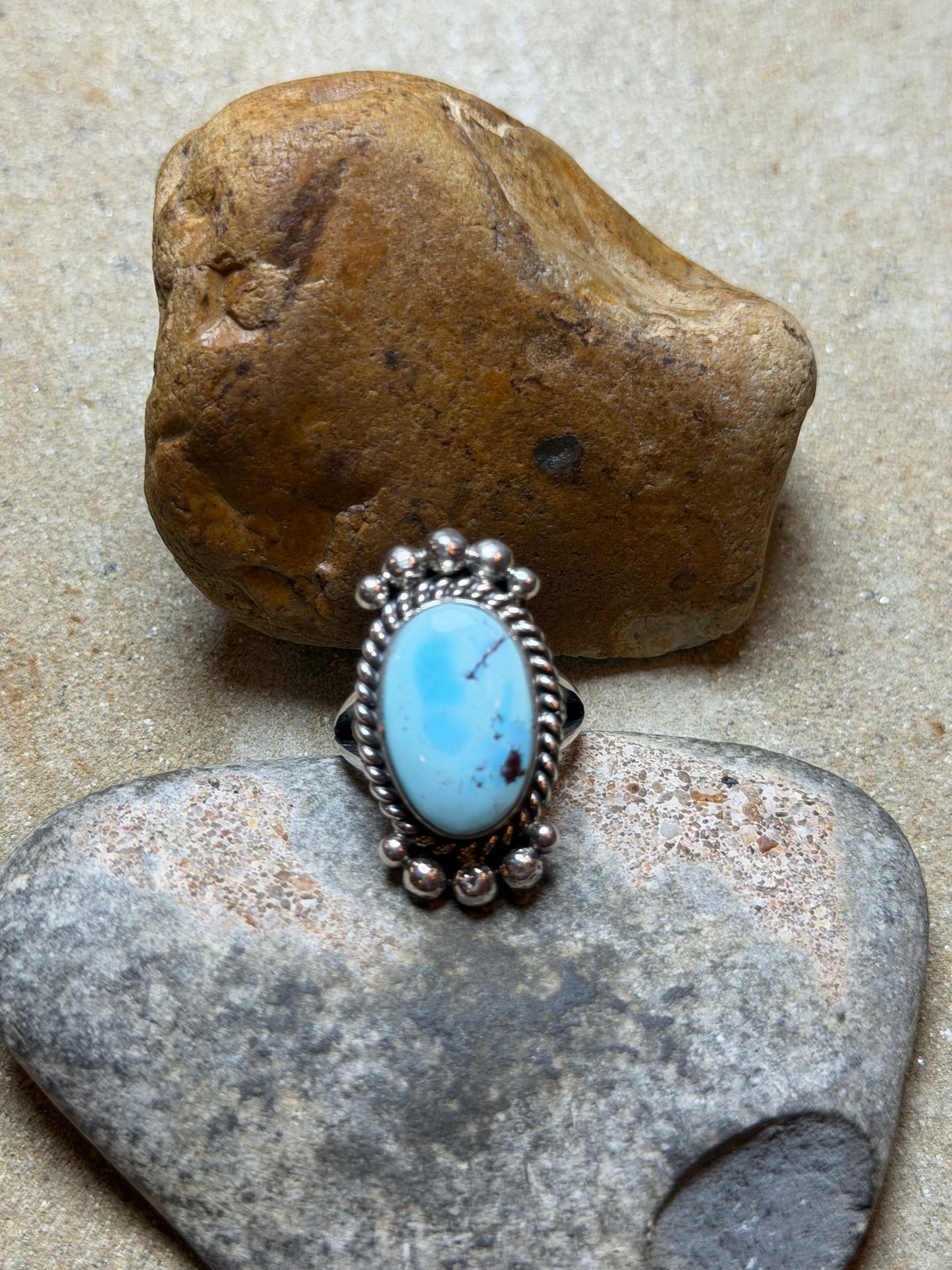 Karla- Golden Hills Turquoise Ring Size - a Little Over A 7