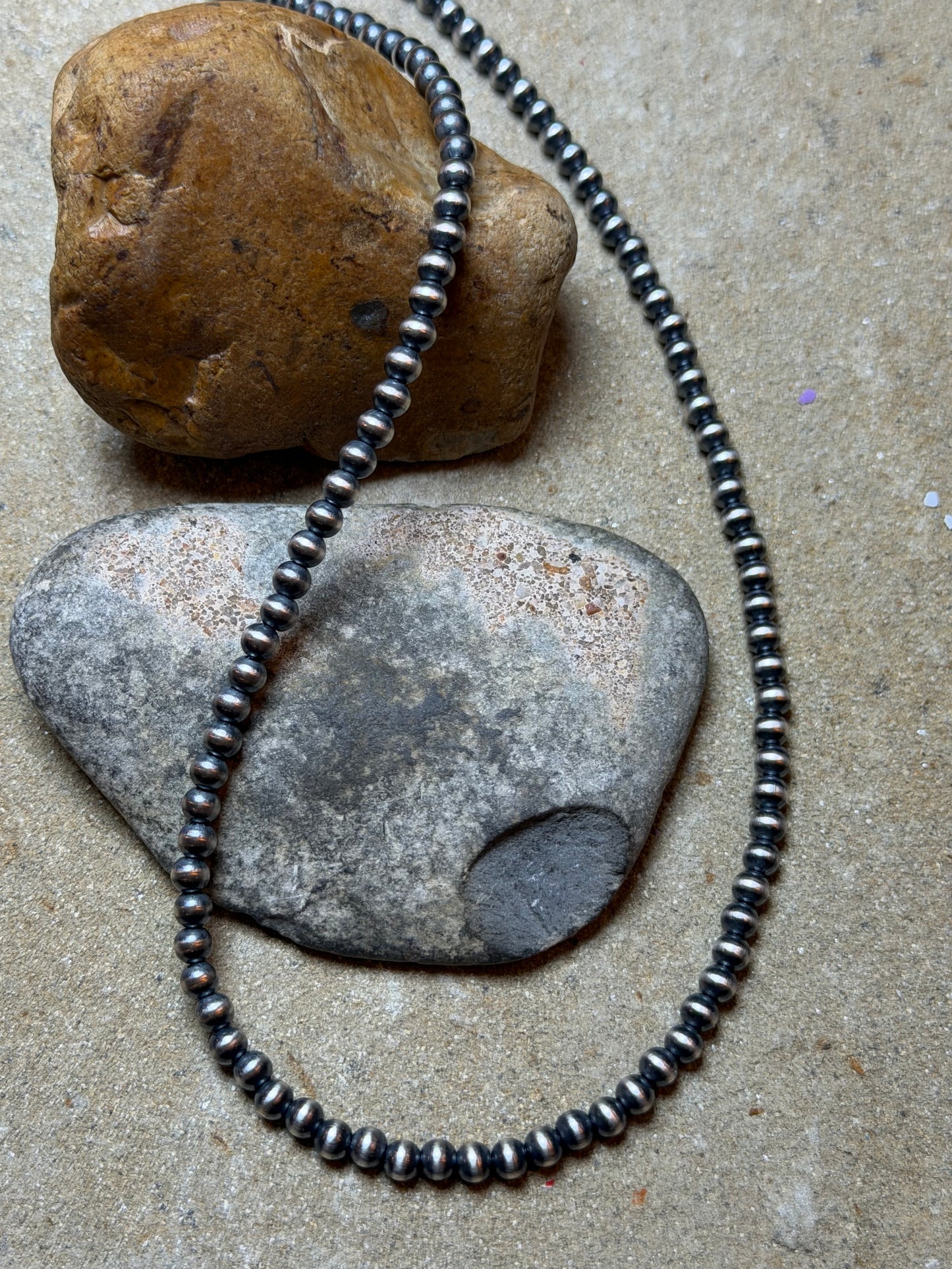 Leah - 4mm Machine Made Beaded Necklace 18" Long
