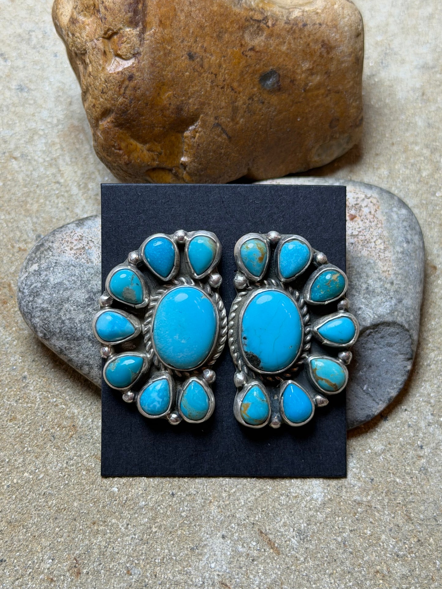 Amber - Kingman Half Cluster Earrings