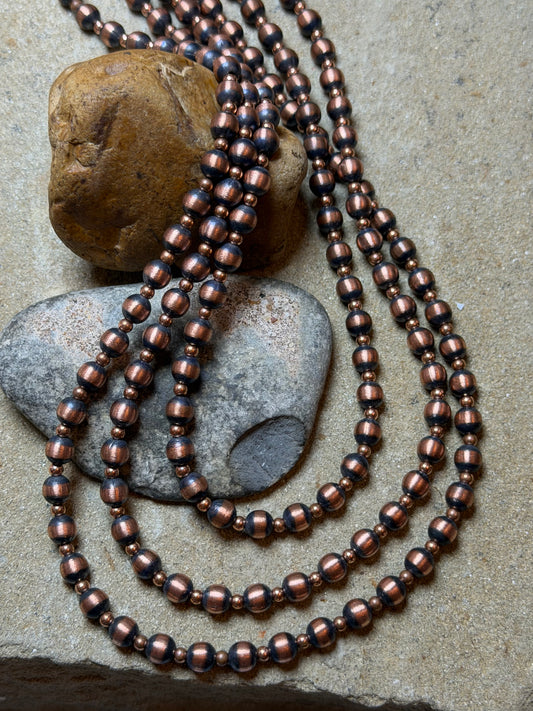 Elizabeth - 3 - 6mm Machine Made Copper Beaded Necklaces