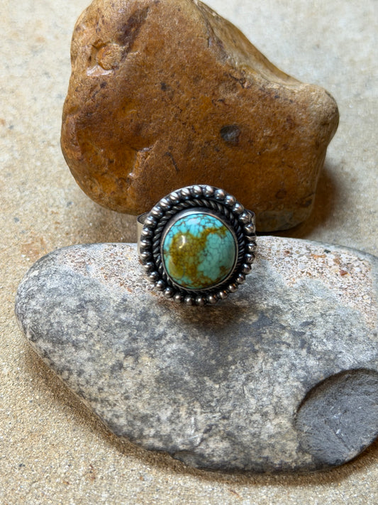 Jessica - Round Turquoise Adjustable Ring