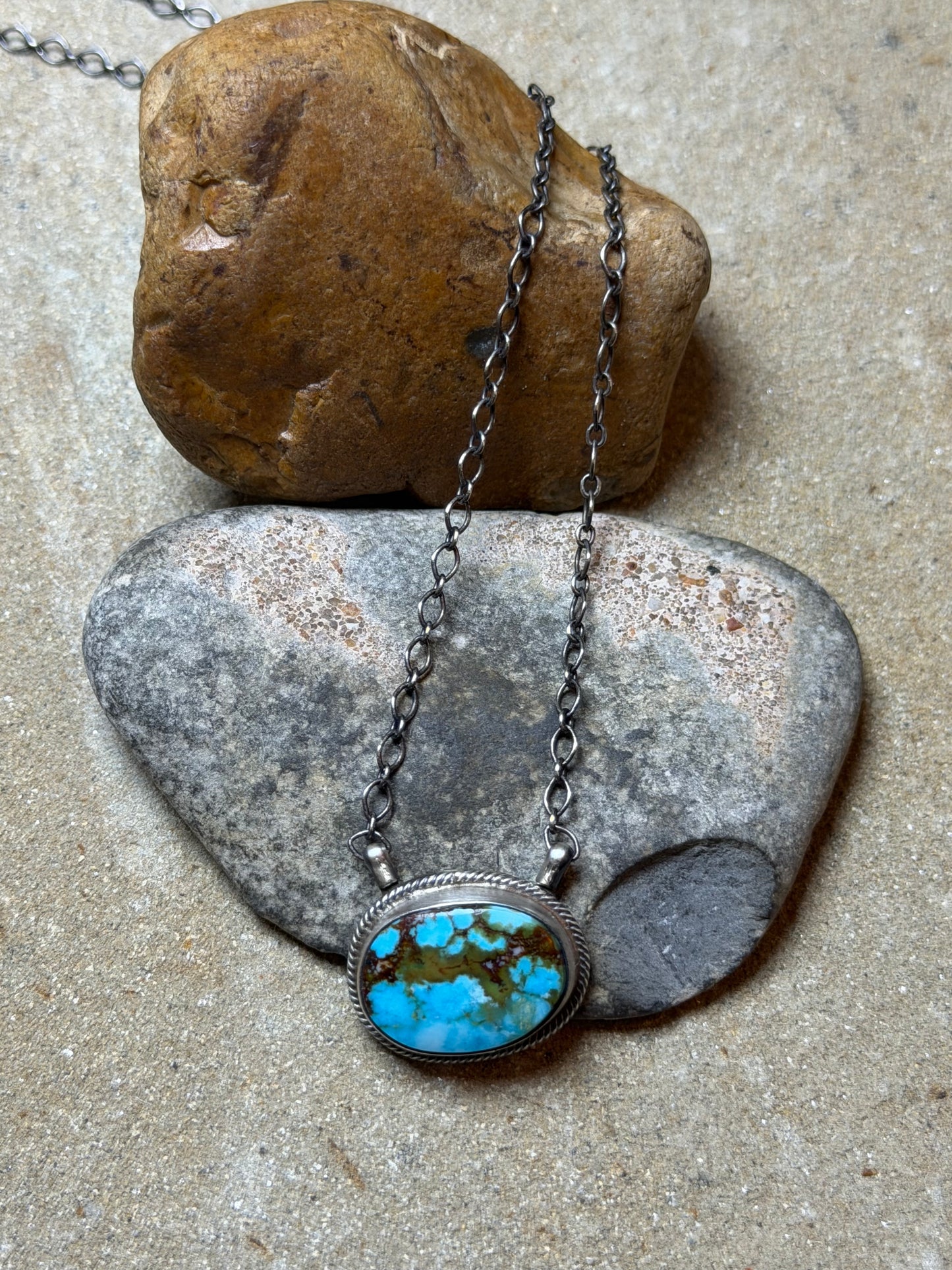 Kelsey - Turquoise Oval Bar Style Necklace
