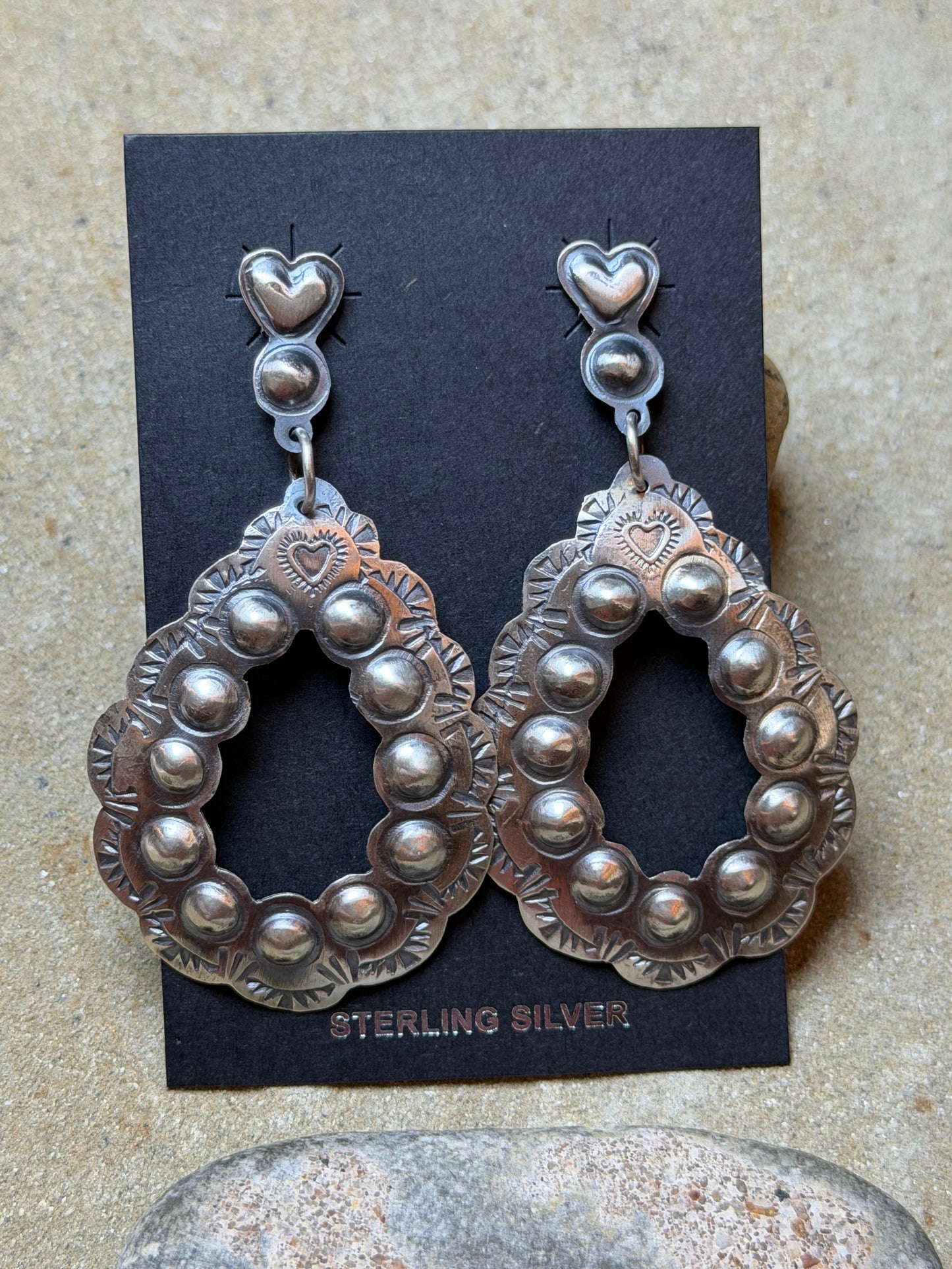 Jen - Sterling Heart Dangle Earrings