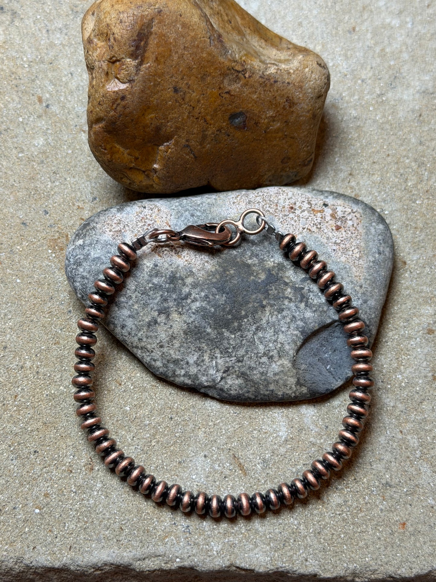 Ms Voich - 4.65mm Machine Made Copper Saucer Bracelet - 7-5/8" Long