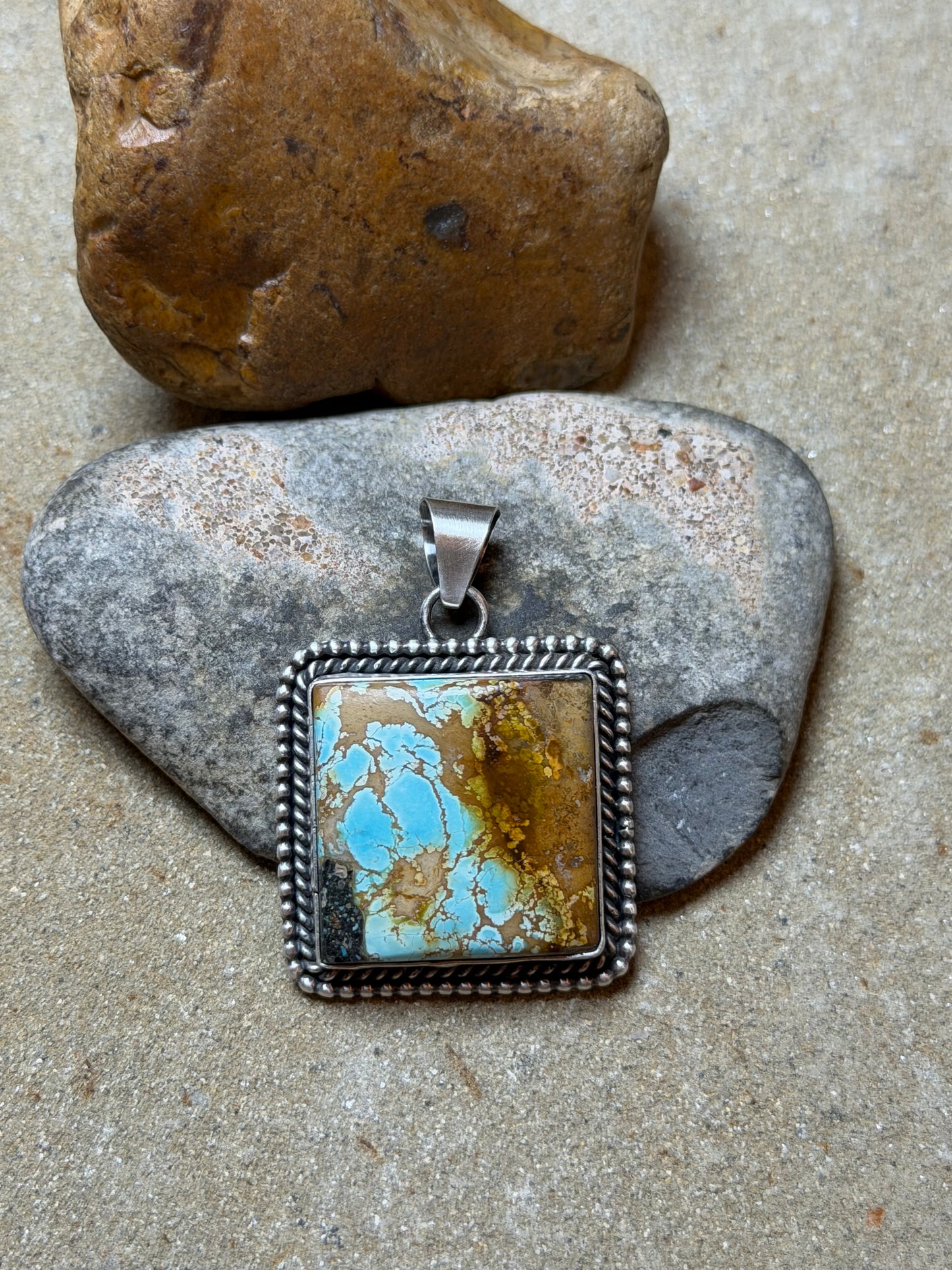 Zarek - #8 Turquoise Square Pendant