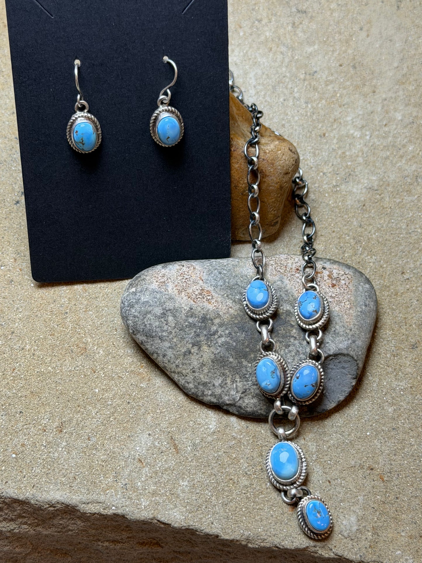 Kenny - Turquoise Lariat Necklace and Earring Set