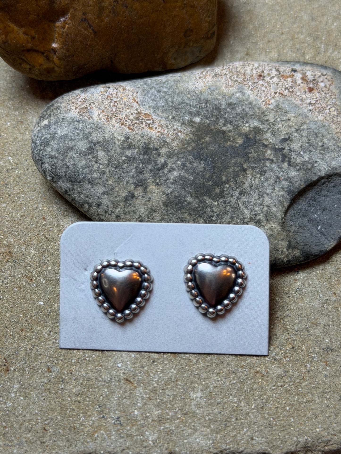 Rae Rae - Sterling Heart Stud Earrings