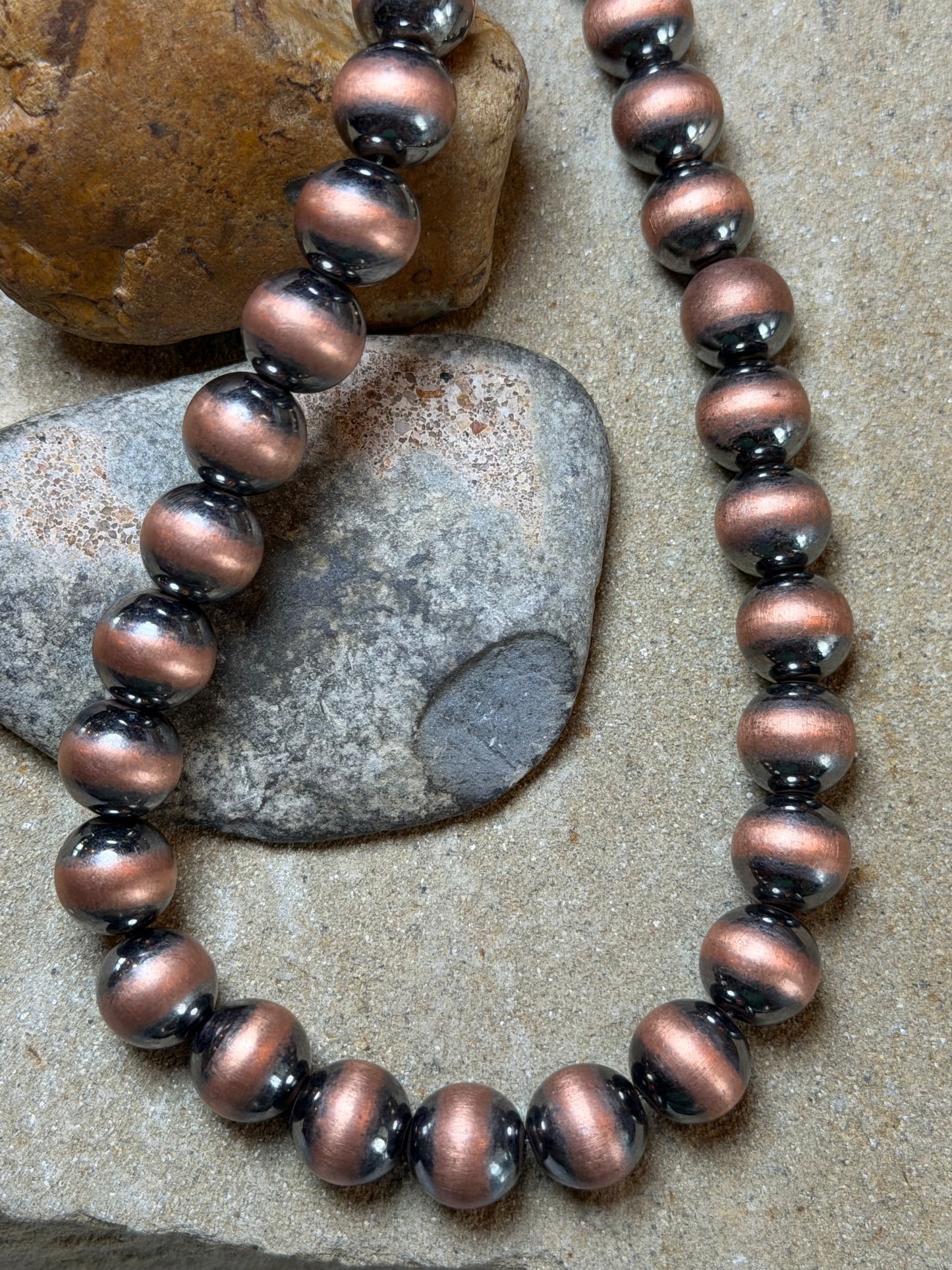 MS. Voich - 11.7mm Machine Made Copper Beaded Necklace - 20"