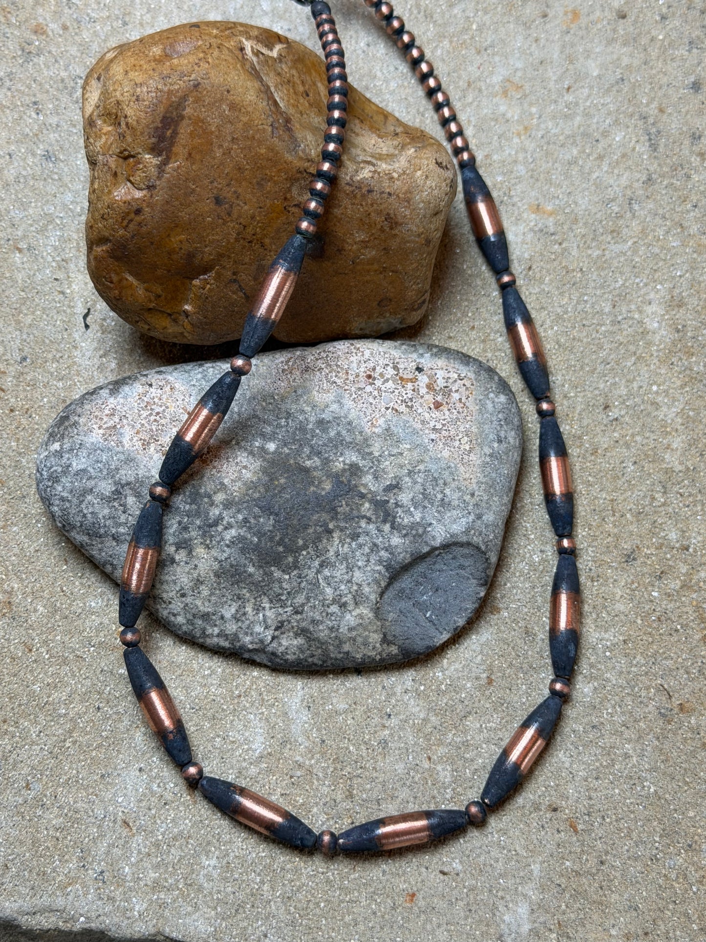 Kristen - 4.66mm Machine Made Torpedo Copper Necklace - 14"