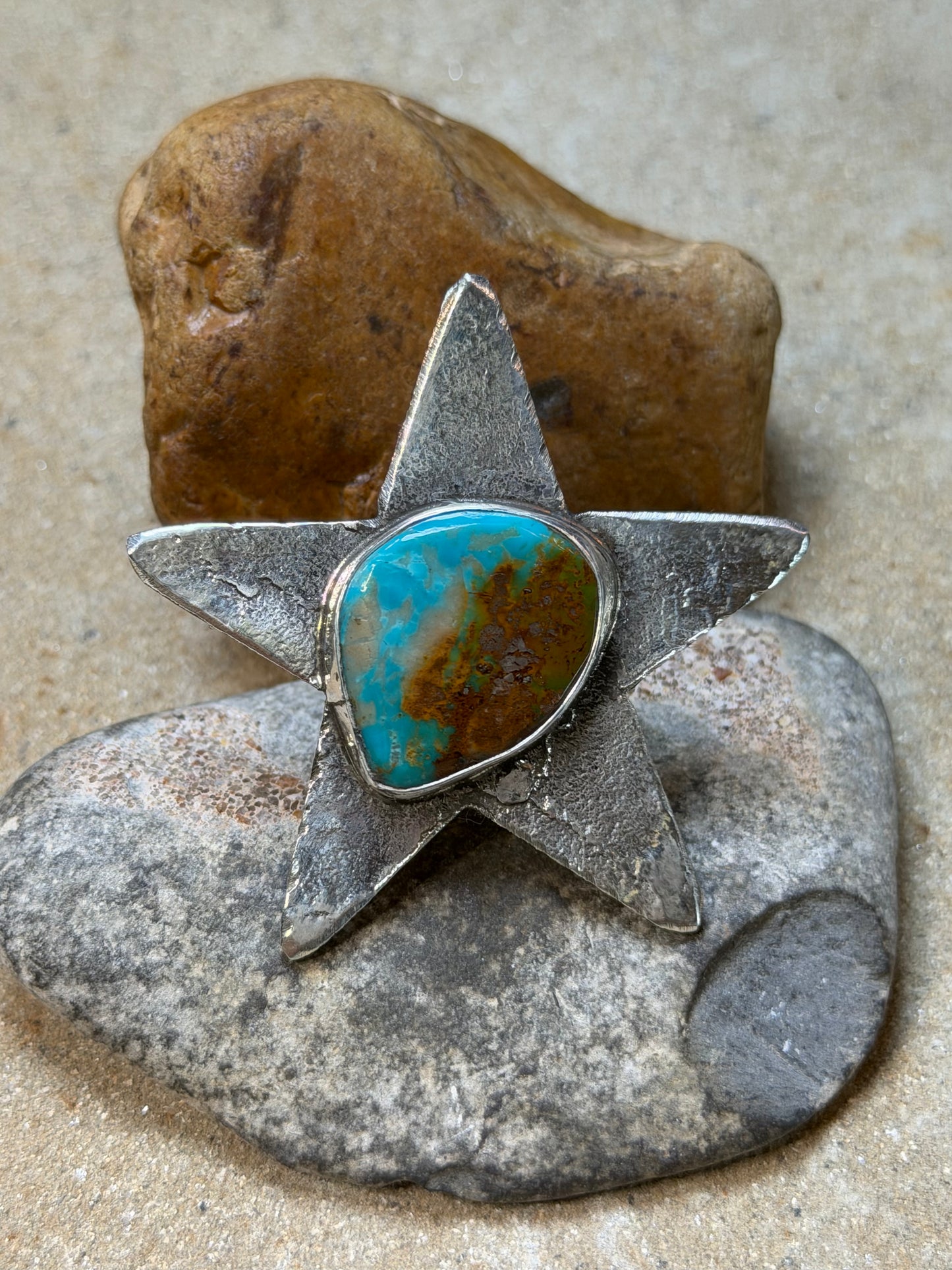 Marisa - Star Adjustable Ring w Turquoise Stone