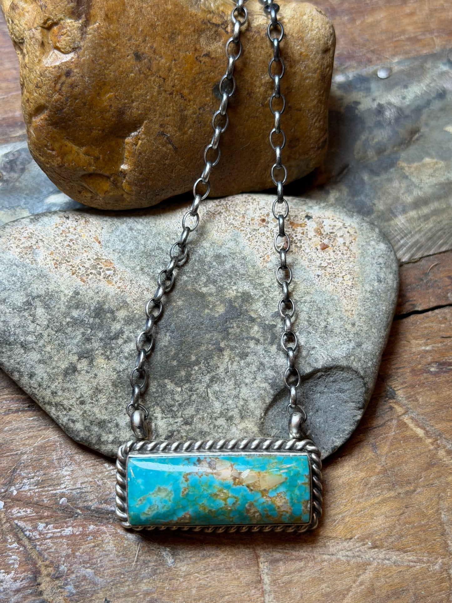 Brooky - Turquoise Bar Necklace - 16.75" Long