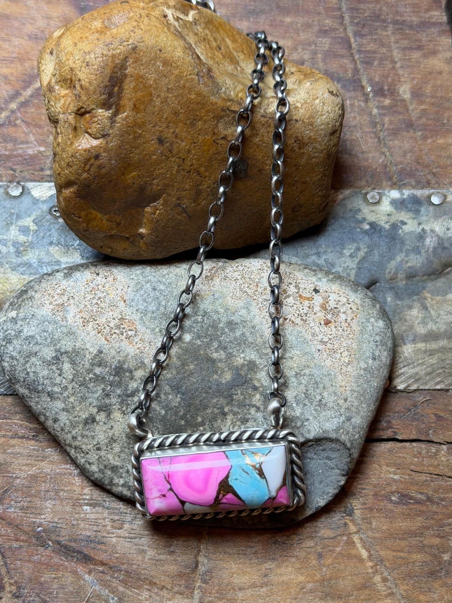 Tiffany J - Cotton Candy Bar Necklace - 16-7/8" Long