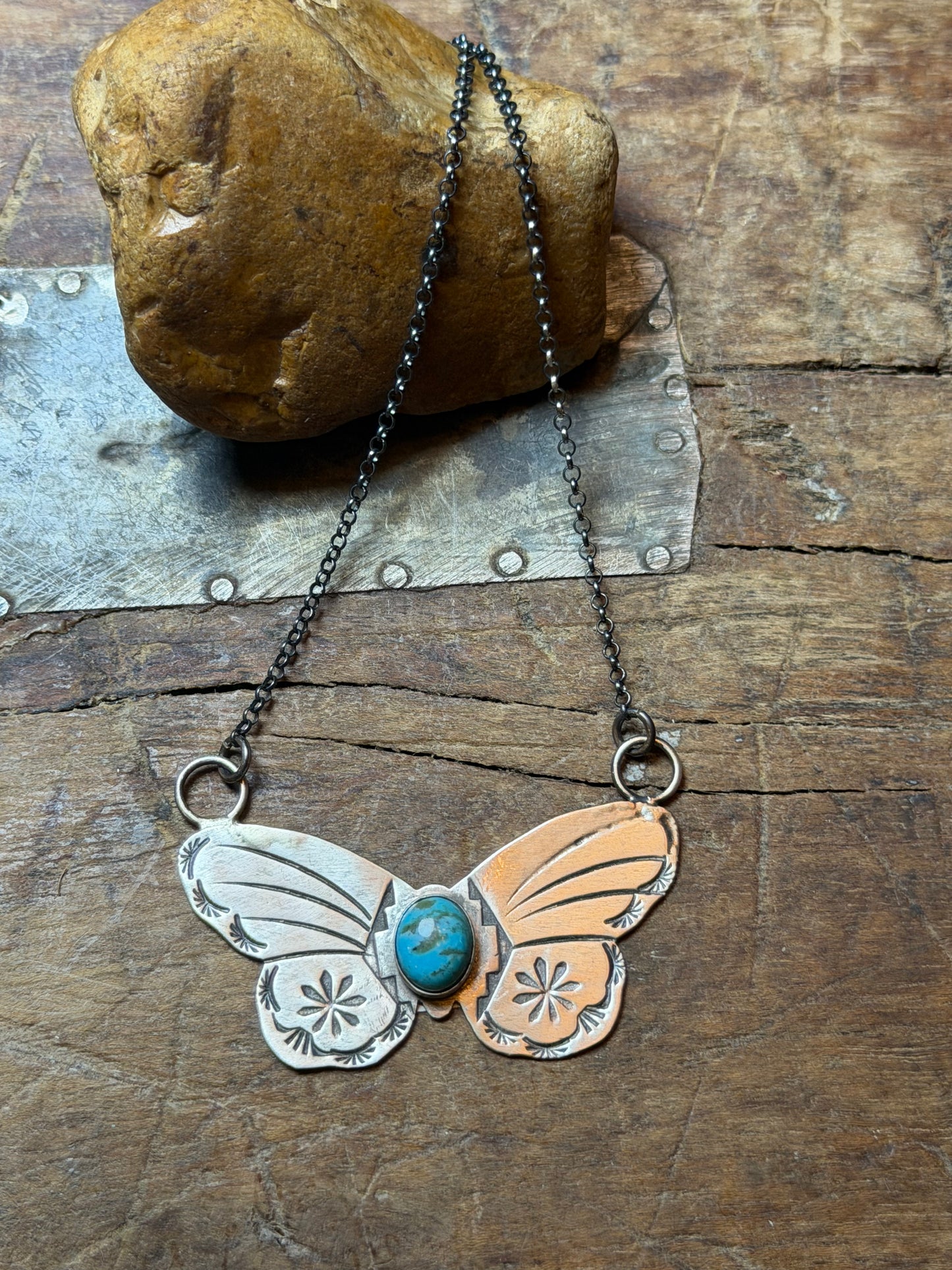 Ginger - Sterling Butterfly Necklace - 18" Long