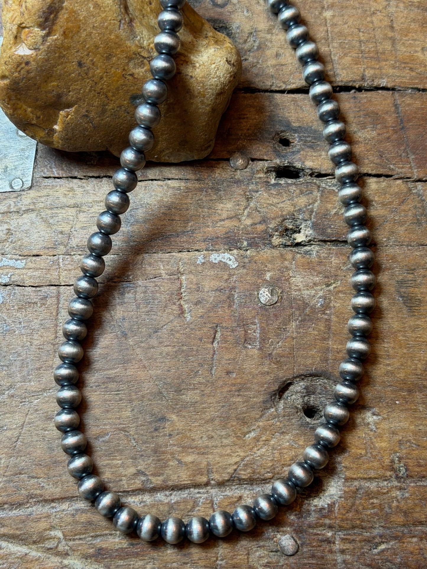 Leah Miller - 6mm Machine Made Beaded Necklace - 20" Long