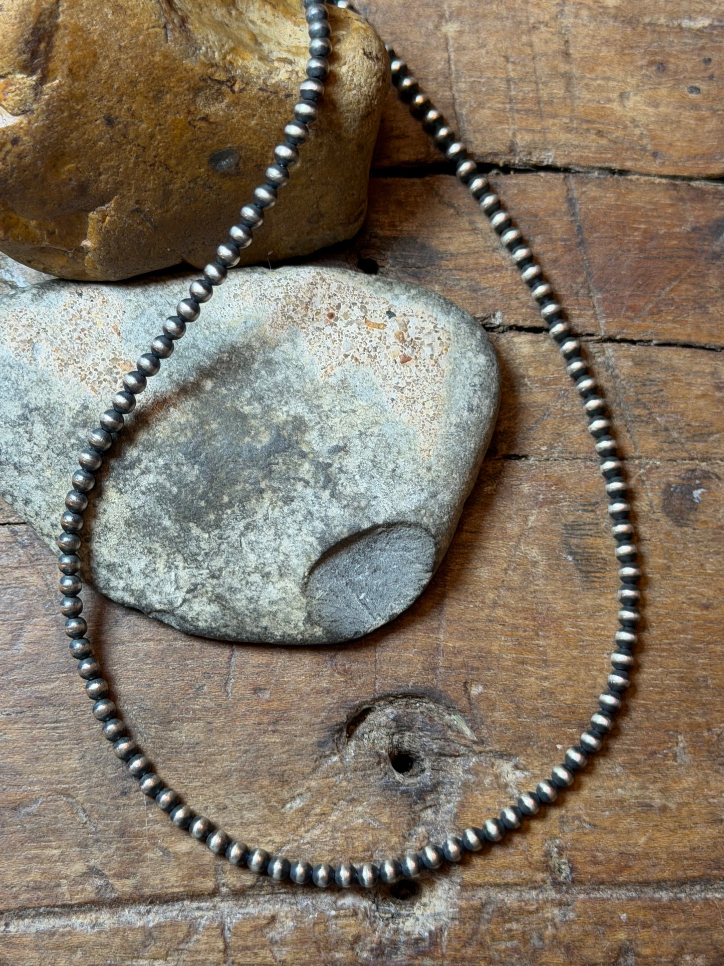Sophia - 3mm Machine Made Beaded Necklace - 20" Long