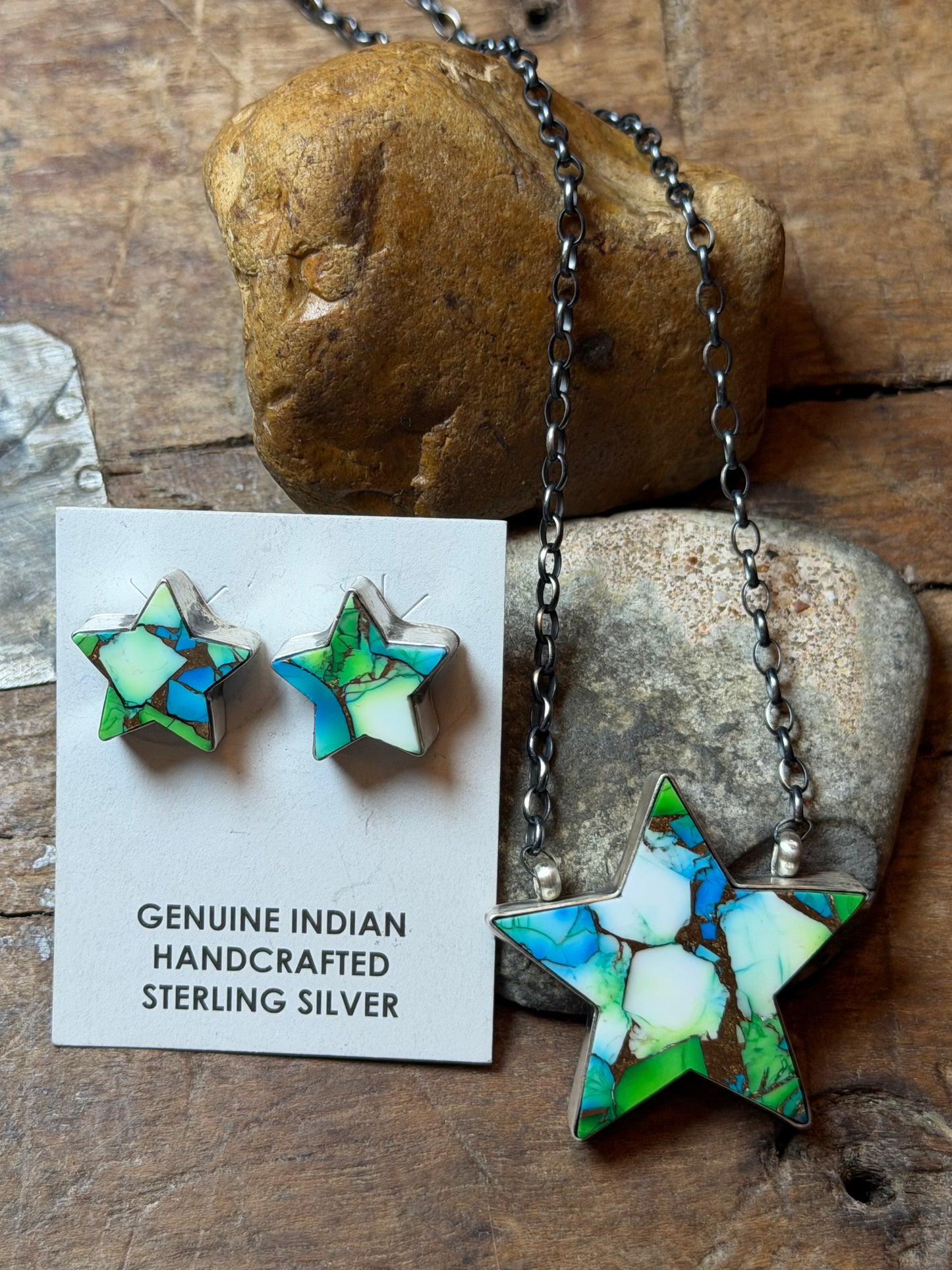 Zuli Ramos - Peacock Star Necklace and Earring Set