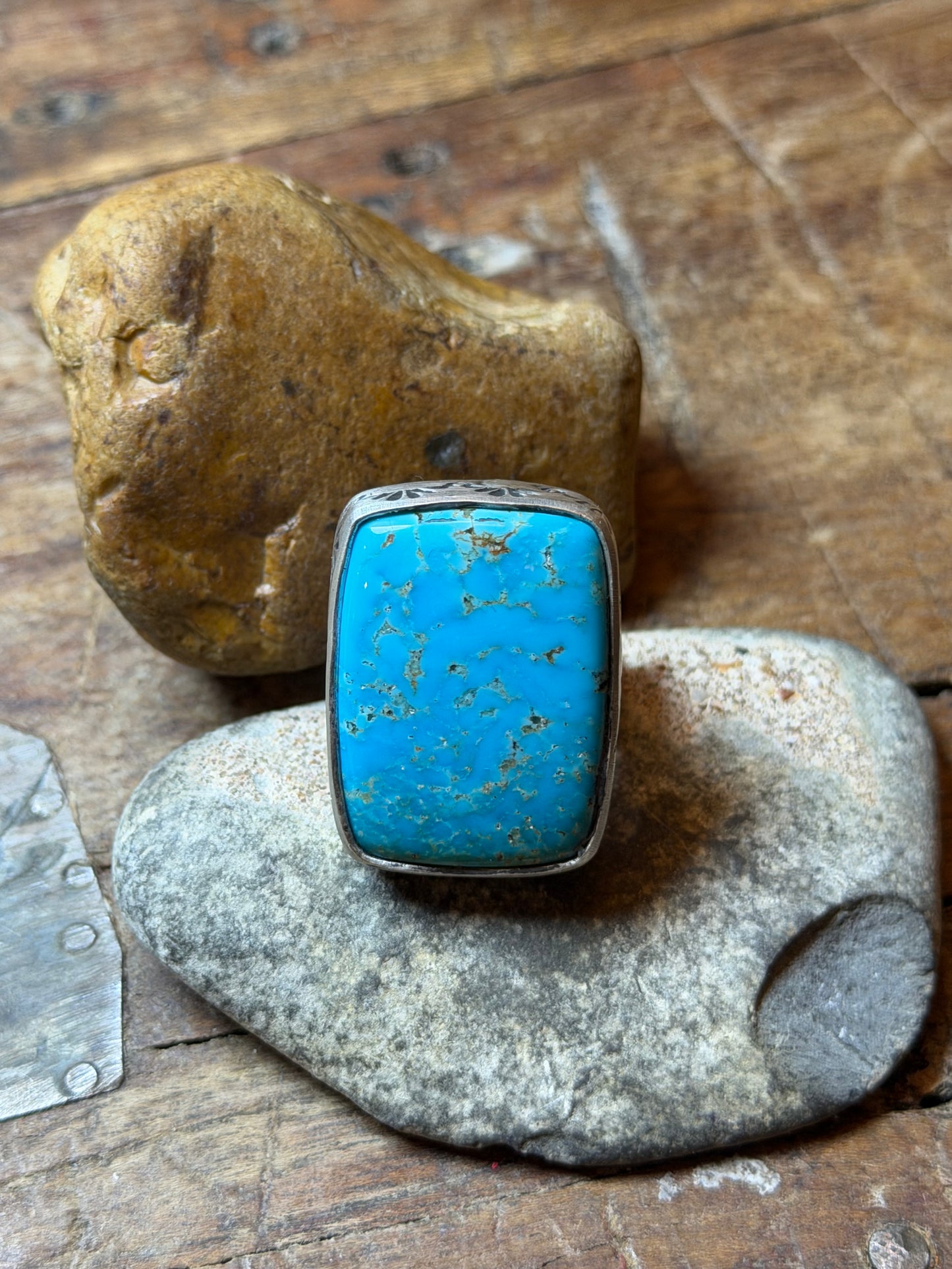 Karin - Turquoise Rectangle Adjustable Ring