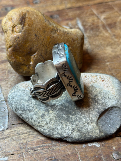 Karin - Turquoise Rectangle Adjustable Ring