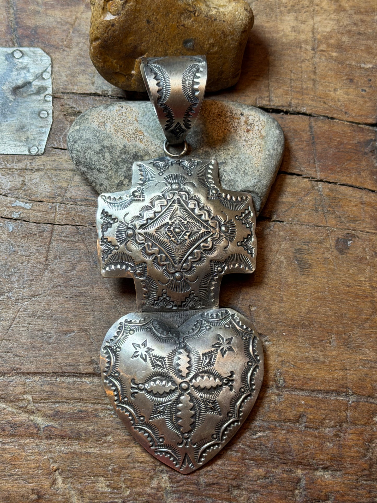 Liz - VJP Cross and Heart Statement Pendant