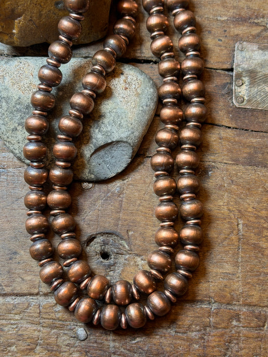 2 - 9.61mm Machine Made Copper Beaded Necklace